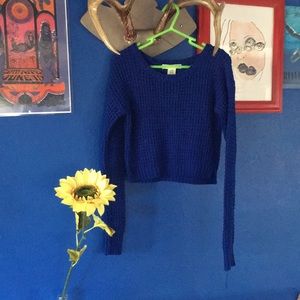 Royal Blue Crop Knit Sweater